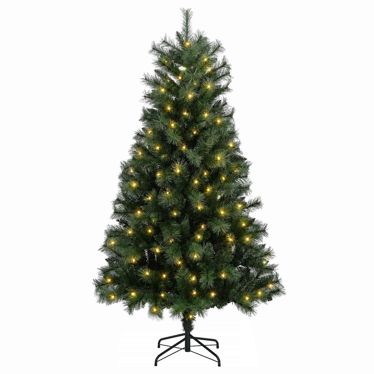 vidaXL Artificial Hinged Christmas Tree 150 cm 150 LEDs Warm White