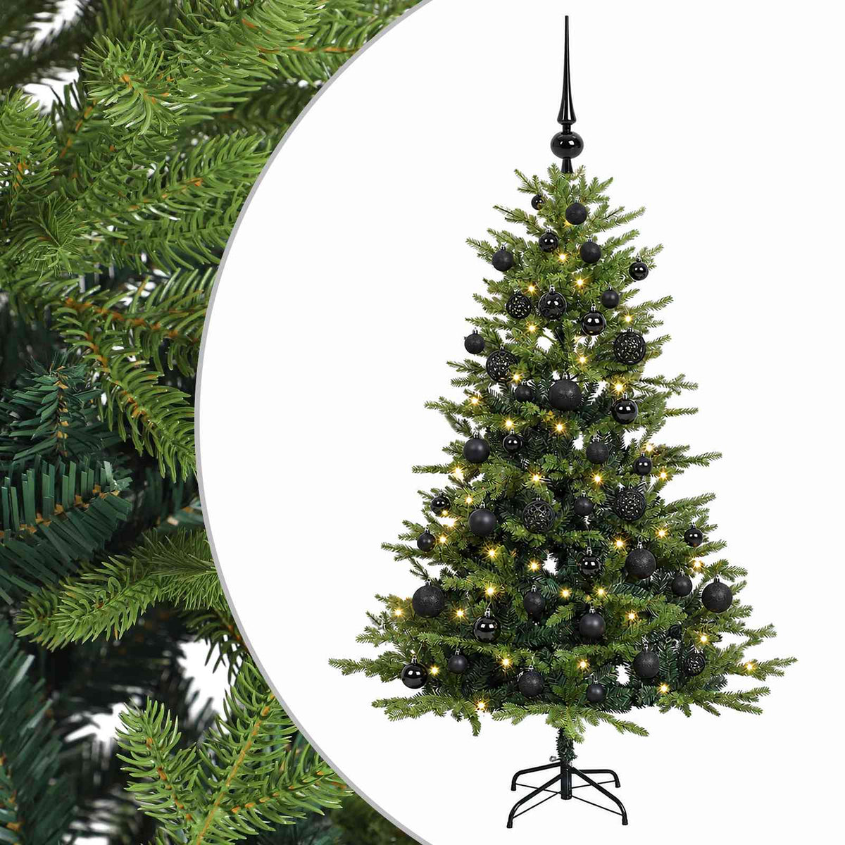 vidaXL Artificial Christmas Tree with Bauble 150 cm 150 LEDs