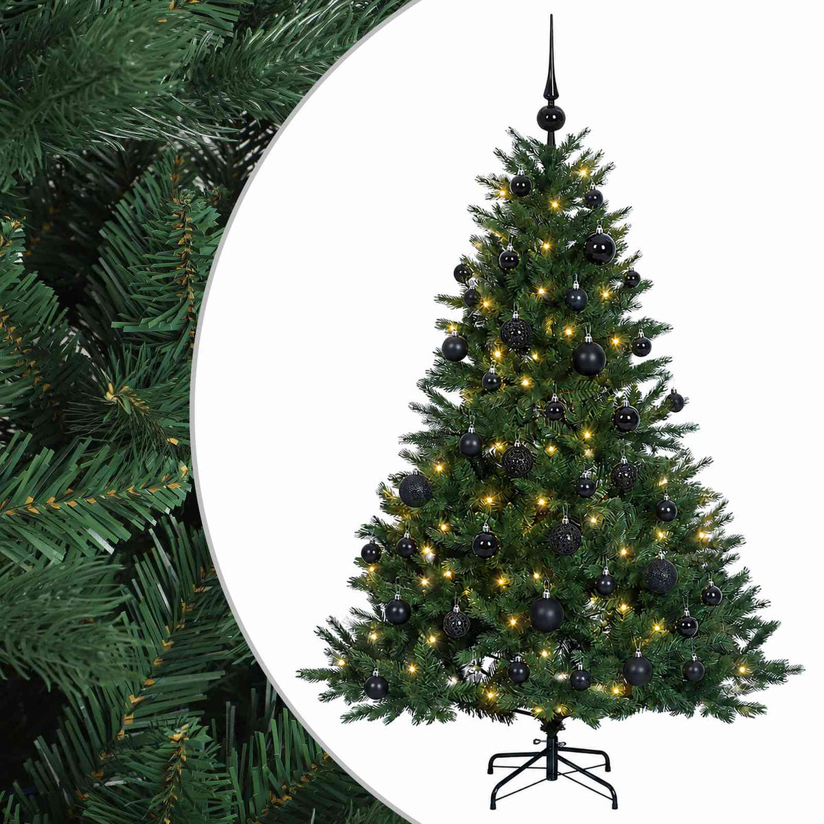 vidaXL Artificial Christmas Tree with Bauble 120 cm 150 LEDs