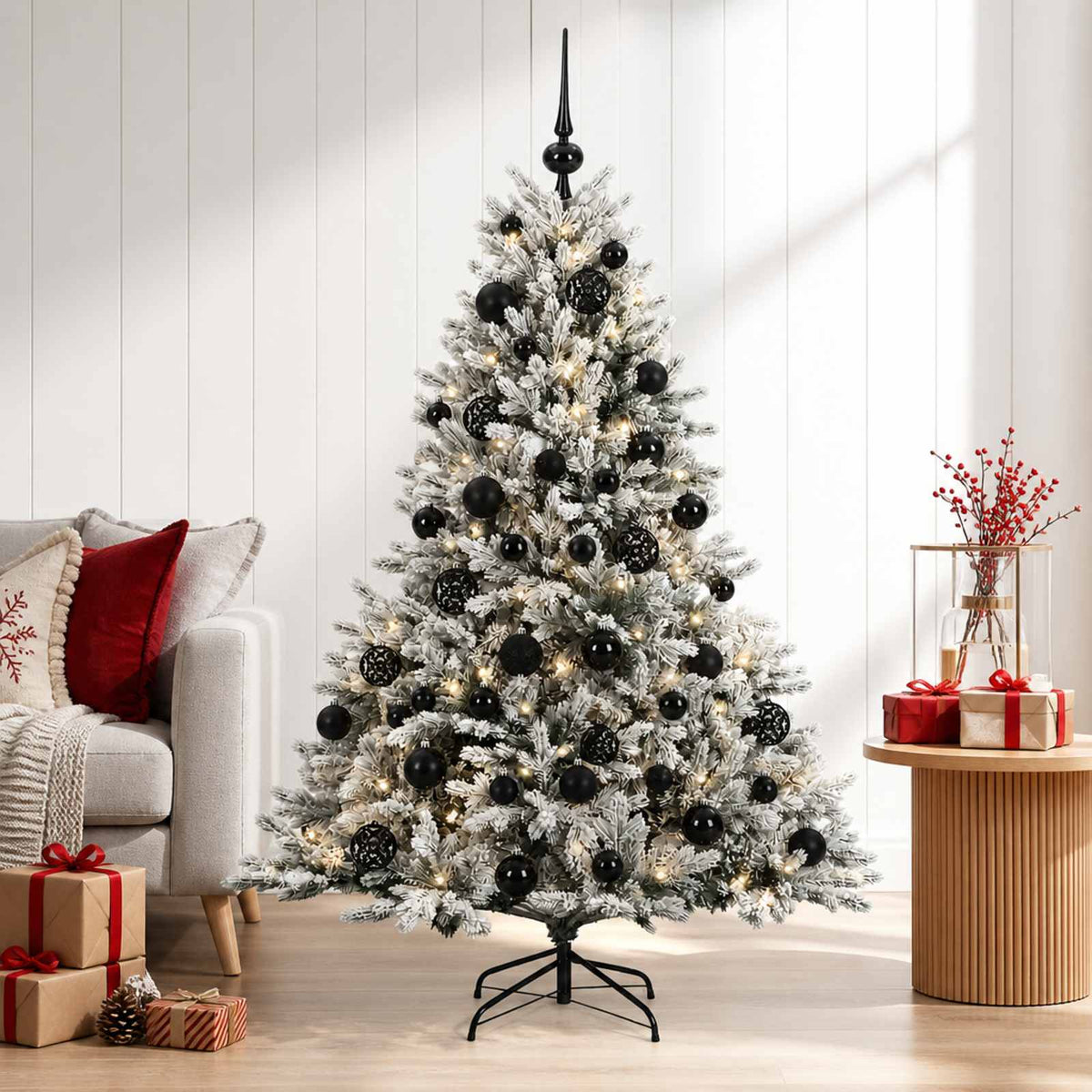 vidaXL Artificial Christmas Tree with Bauble 120 cm 150 LEDs