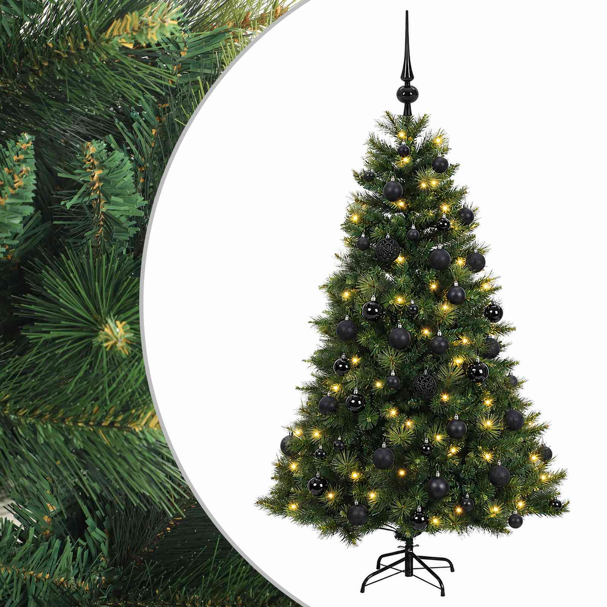 vidaXL Artificial Christmas Tree with Bauble 120 cm 150 LEDs