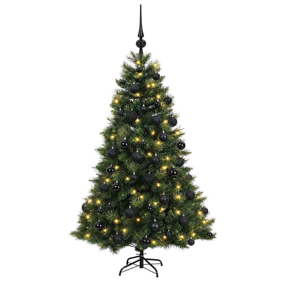 vidaXL Artificial Christmas Tree with Bauble 120 cm 150 LEDs