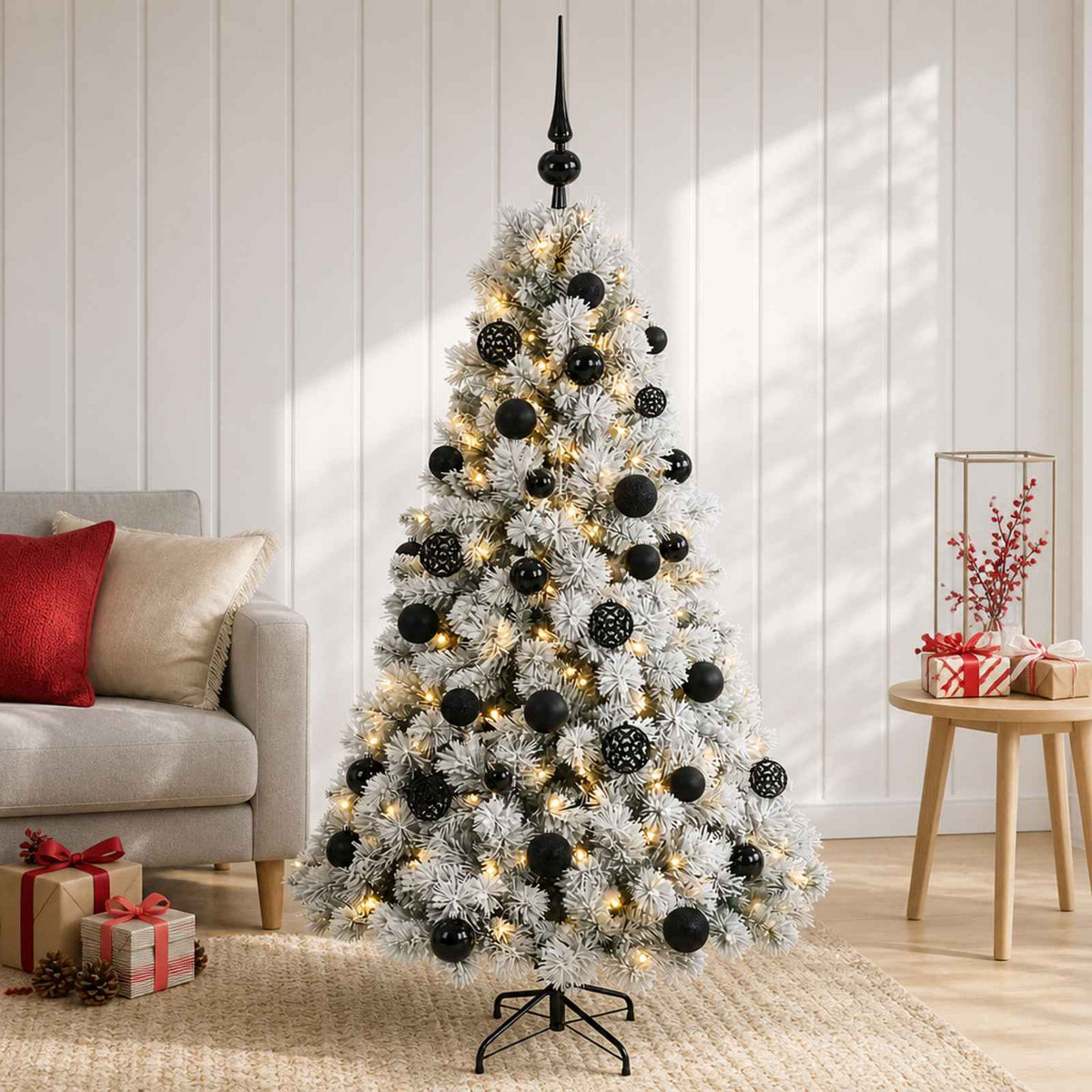vidaXL Artificial Christmas Tree with Bauble 120 cm 150 LEDs