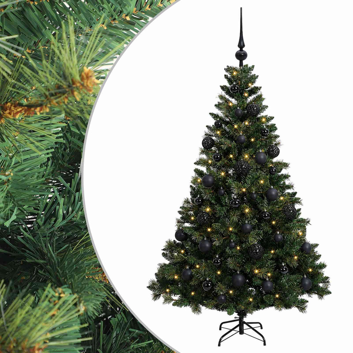 vidaXL Artificial Christmas Tree with Bauble 120 cm 150 LEDs
