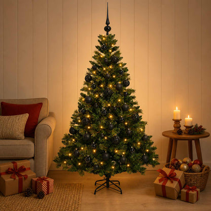 vidaXL Artificial Christmas Tree with Bauble 120 cm 150 LEDs