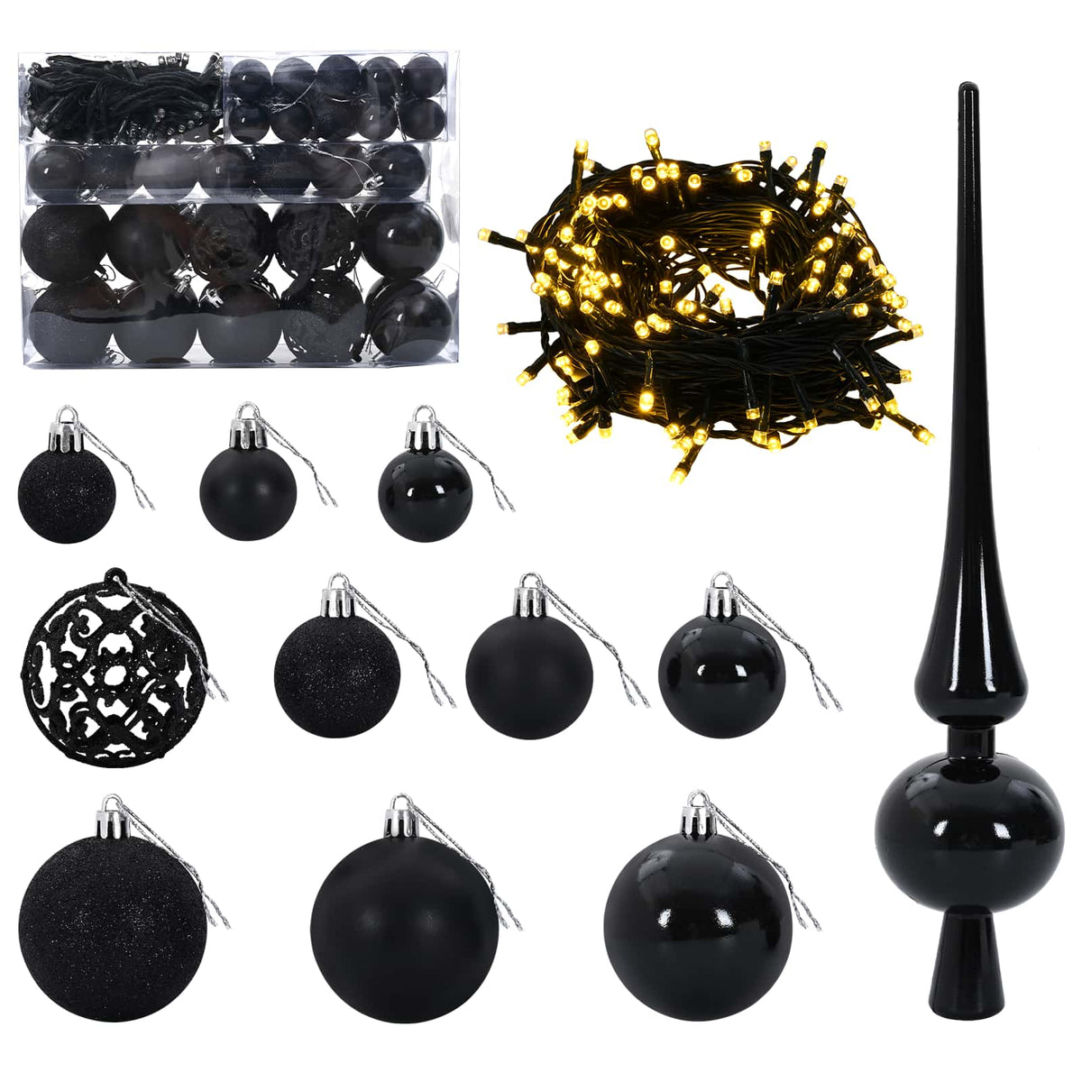 vidaXL Artificial Christmas Tree with Bauble 120 cm 150 LEDs