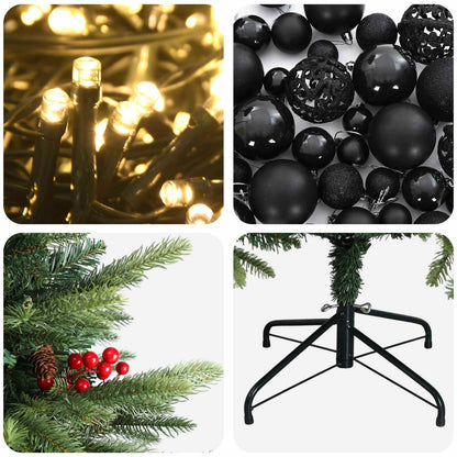 vidaXL Artificial Christmas Tree with Bauble 150 cm 150 LEDs