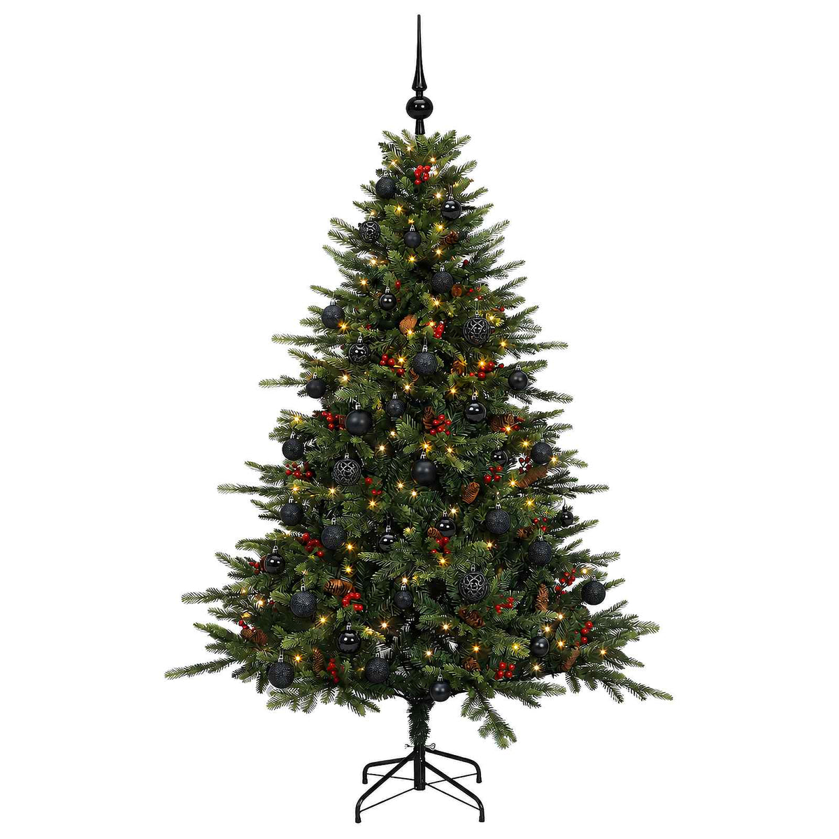 vidaXL Artificial Christmas Tree with Bauble 150 cm 150 LEDs