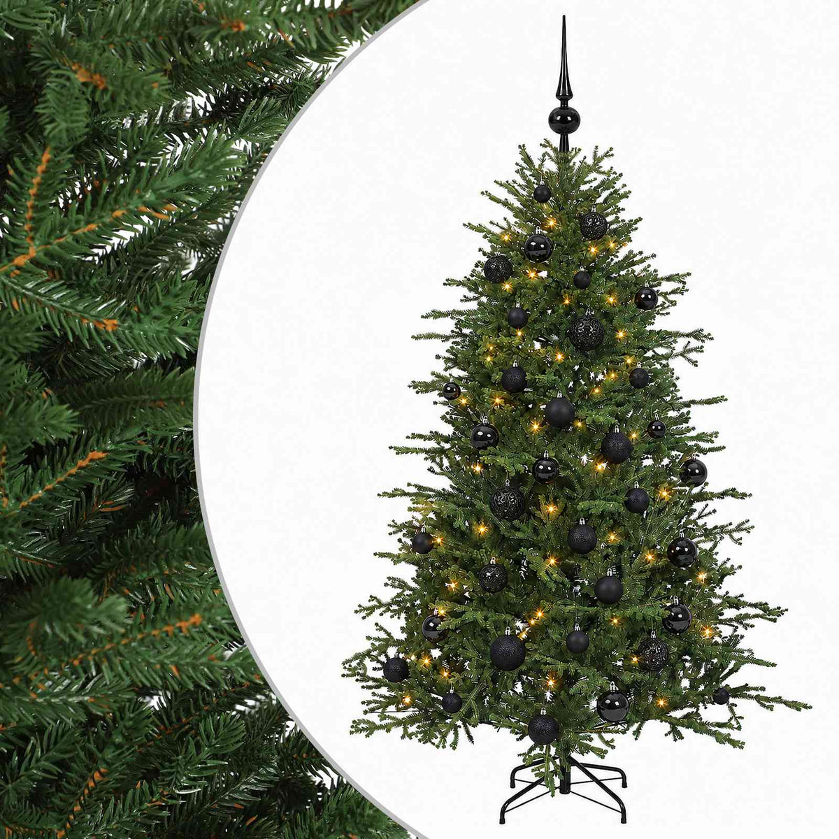 vidaXL Artificial Christmas Tree with Bauble 120 cm 150 LEDs