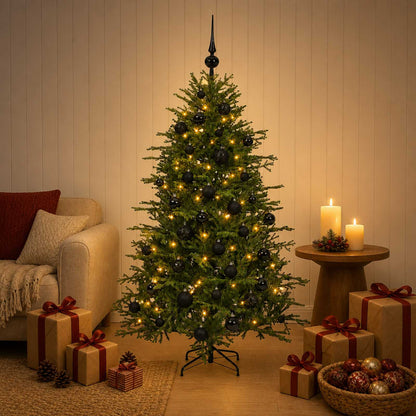 vidaXL Artificial Christmas Tree with Bauble 120 cm 150 LEDs