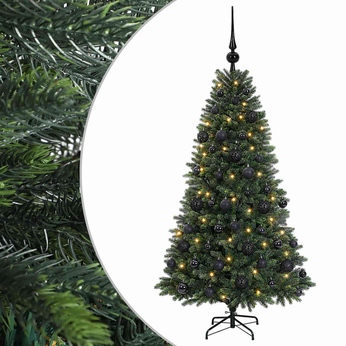 vidaXL Artificial Christmas Tree with Bauble 120 cm 150 LEDs