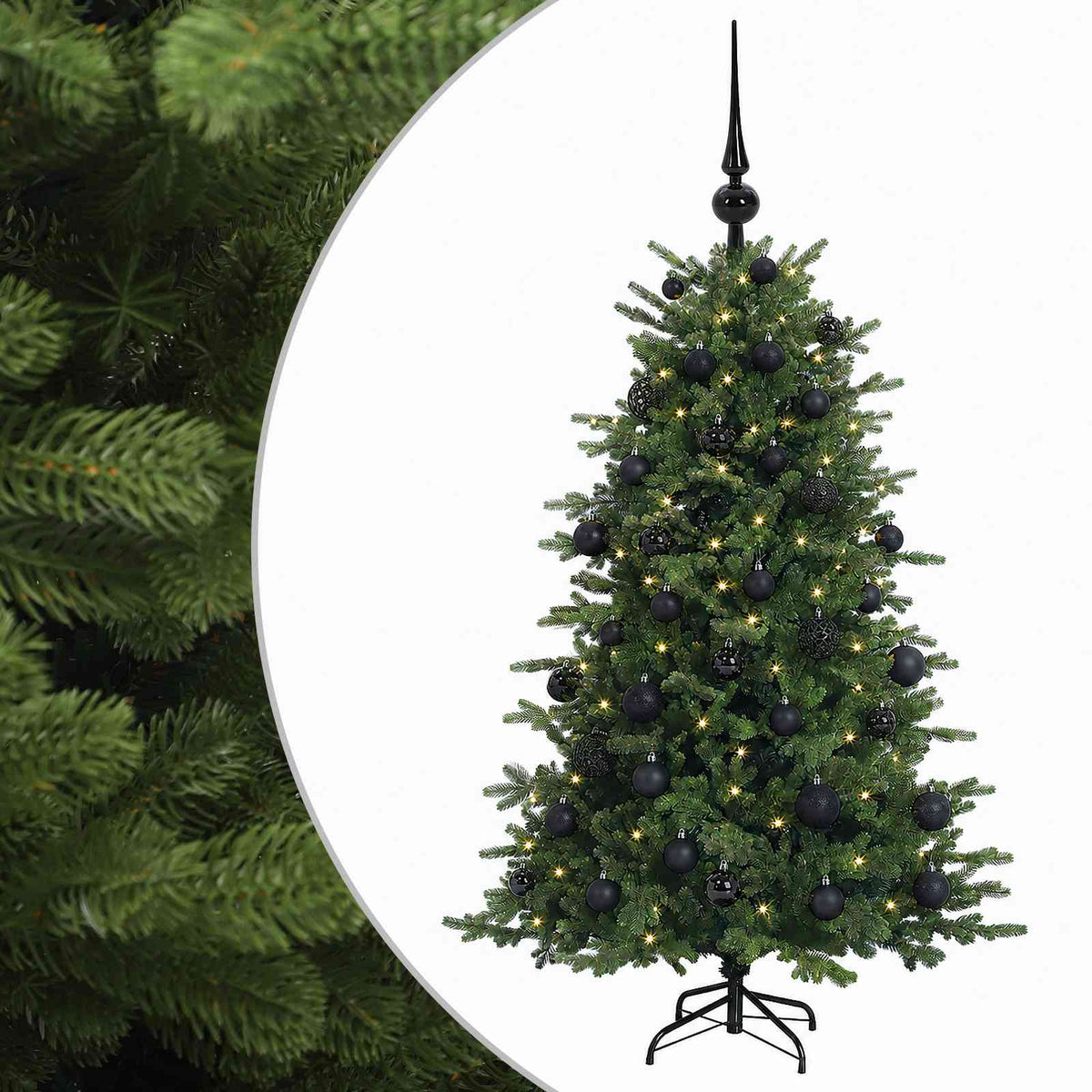 vidaXL Artificial Christmas Tree with Bauble 150 cm 150 LEDs
