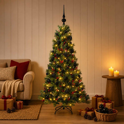 vidaXL Artificial Christmas Tree with Bauble 150 cm 150 LEDs