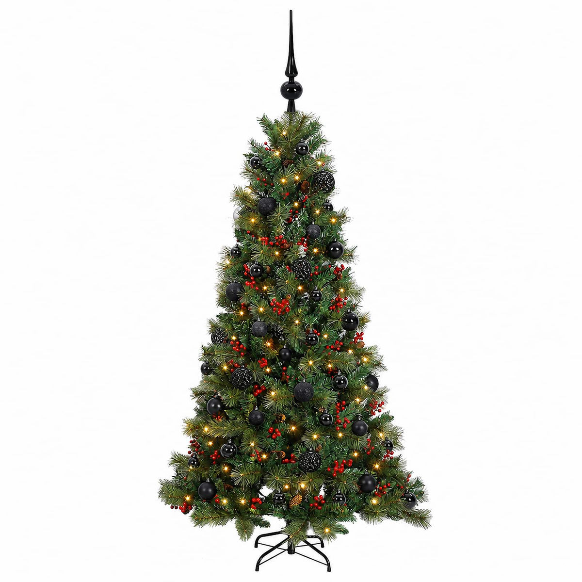 vidaXL Artificial Christmas Tree with Bauble 150 cm 150 LEDs