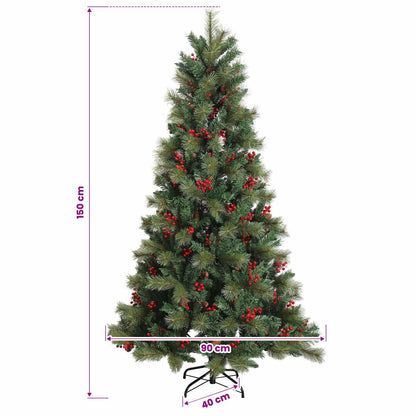 vidaXL Artificial Christmas Tree with Bauble 150 cm 150 LEDs