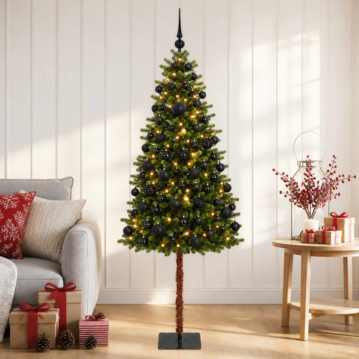 vidaXL Artificial Christmas Tree with Bauble 120 cm 150 LEDs