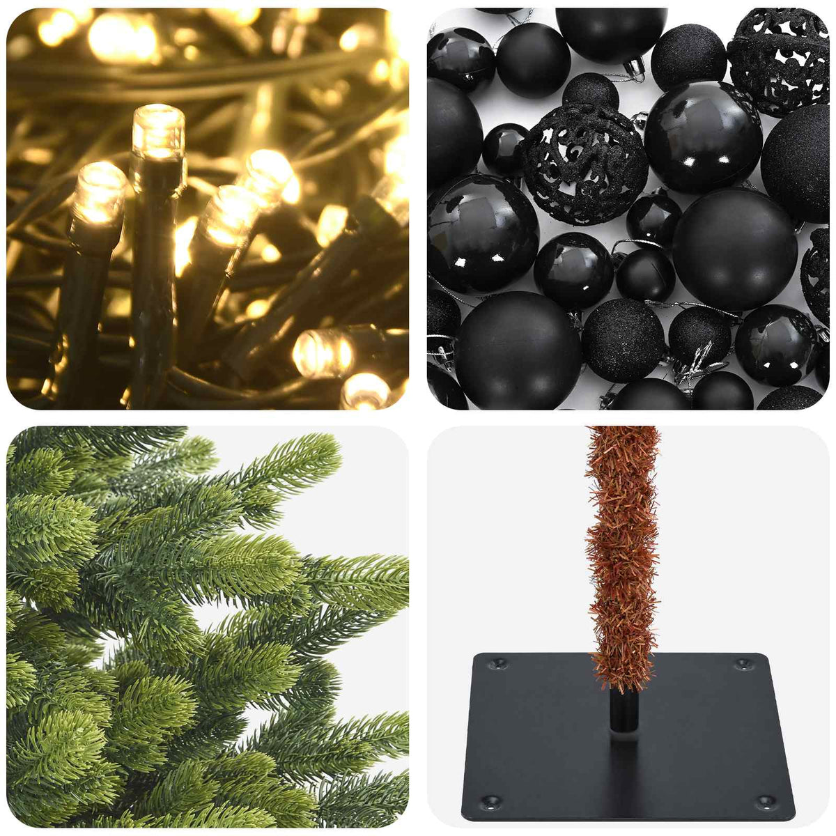 vidaXL Artificial Christmas Tree with Bauble 150 cm 150 LEDs