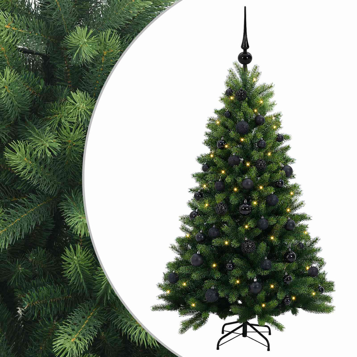 vidaXL Artificial Christmas Tree with Bauble 150 cm 150 LEDs