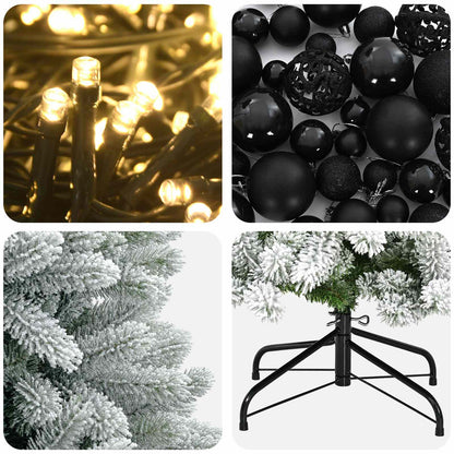vidaXL Artificial Christmas Tree with Bauble 120 cm 150 LEDs