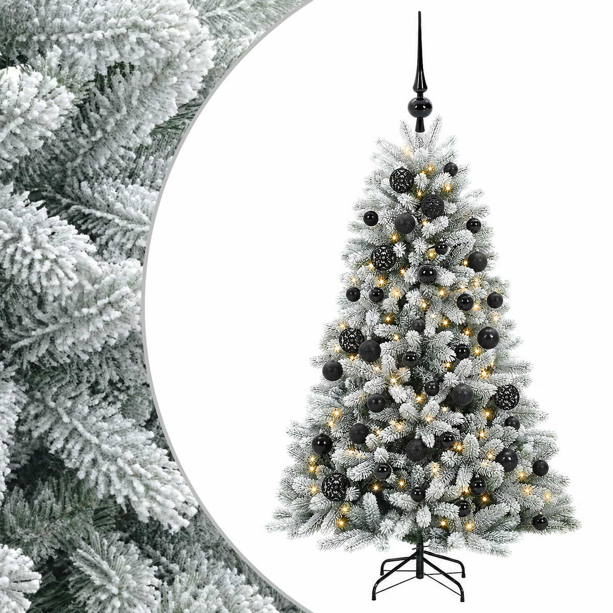 vidaXL Artificial Christmas Tree with Bauble 120 cm 150 LEDs