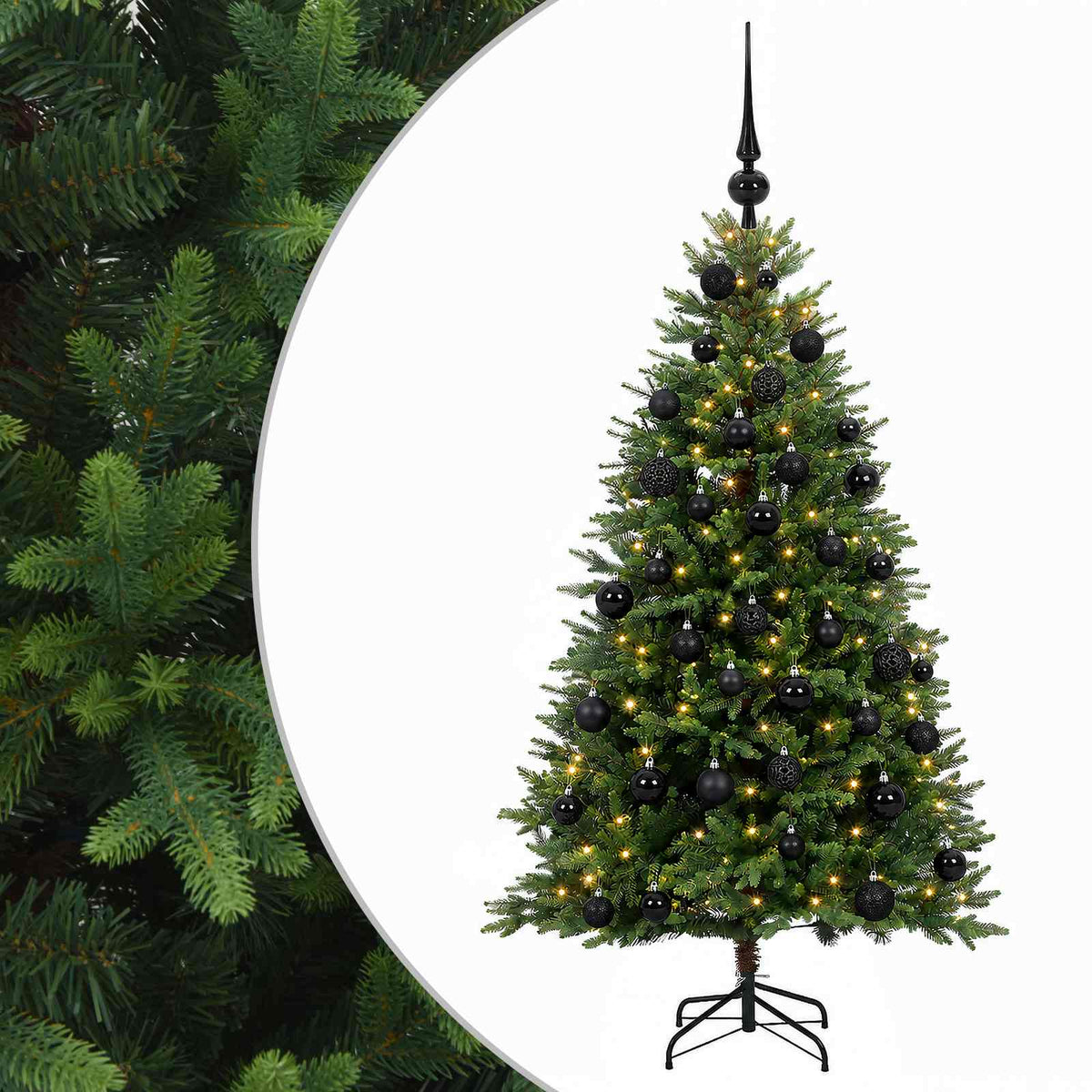 vidaXL Artificial Christmas Tree with Bauble 150 cm 150 LEDs