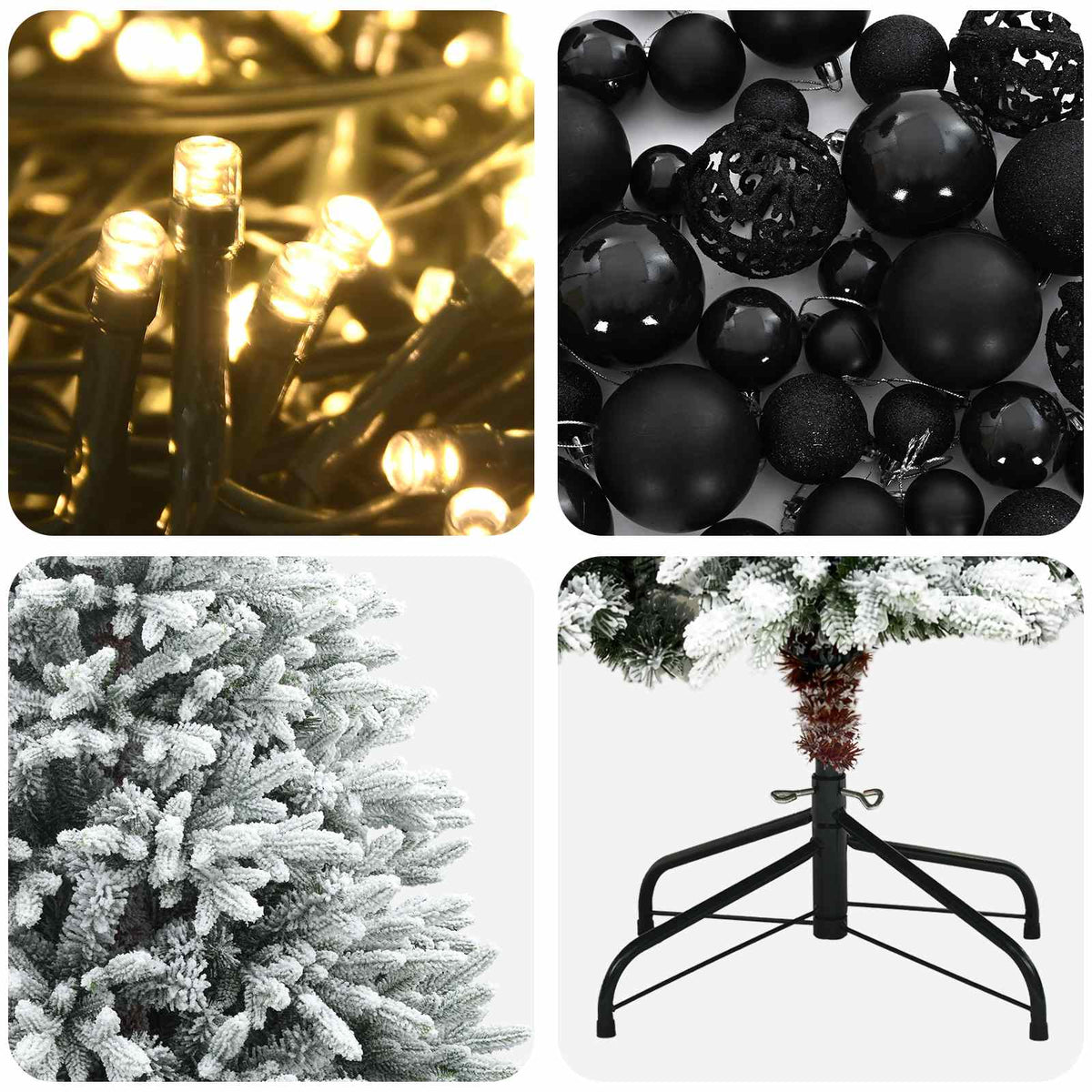 vidaXL Artificial Christmas Tree with Bauble 120 cm 150 LEDs