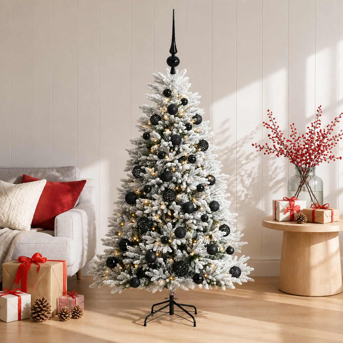 vidaXL Artificial Christmas Tree with Bauble 120 cm 150 LEDs