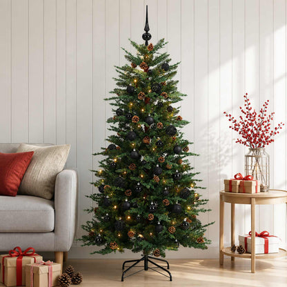 vidaXL Artificial Hinged Christmas Tree 120 cm 150 LEDs Warm White