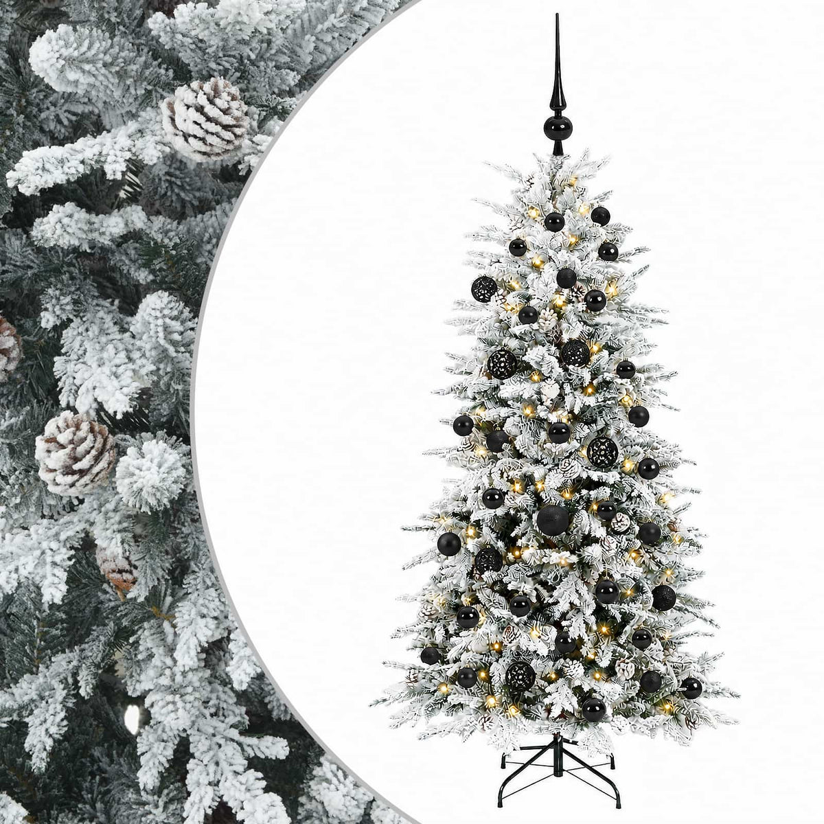 vidaXL Artificial Hinged Christmas Tree 120 cm 150 LEDs Warm White