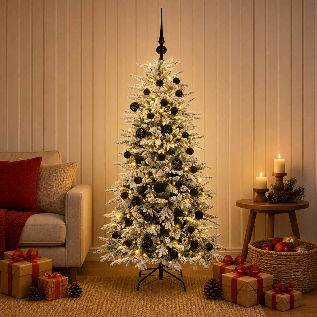 vidaXL Artificial Hinged Christmas Tree 150 cm 150 LEDs Warm White