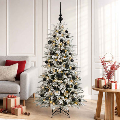 vidaXL Artificial Hinged Christmas Tree 150 cm 150 LEDs Warm White