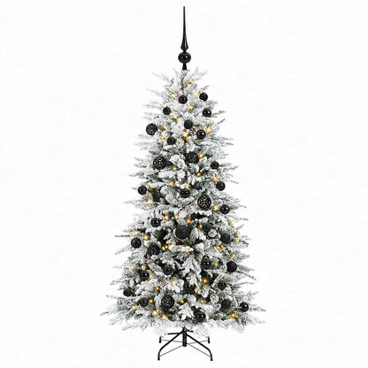 vidaXL Artificial Hinged Christmas Tree 150 cm 150 LEDs Warm White