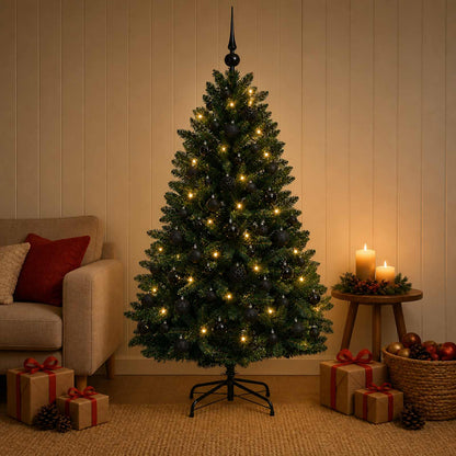 vidaXL Artificial Christmas Tree Dark Green with Bauble 180 cm