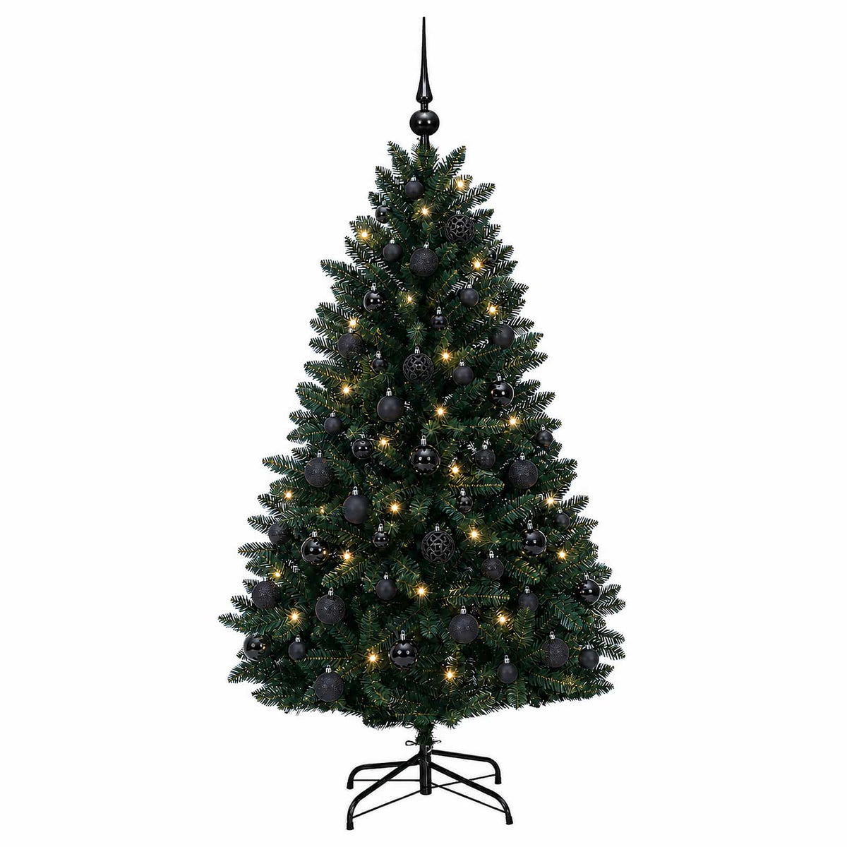 vidaXL Artificial Christmas Tree Dark Green with Baubles 120 cm