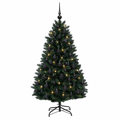 vidaXL Artificial Christmas Tree Dark Green with Baubles 120 cm