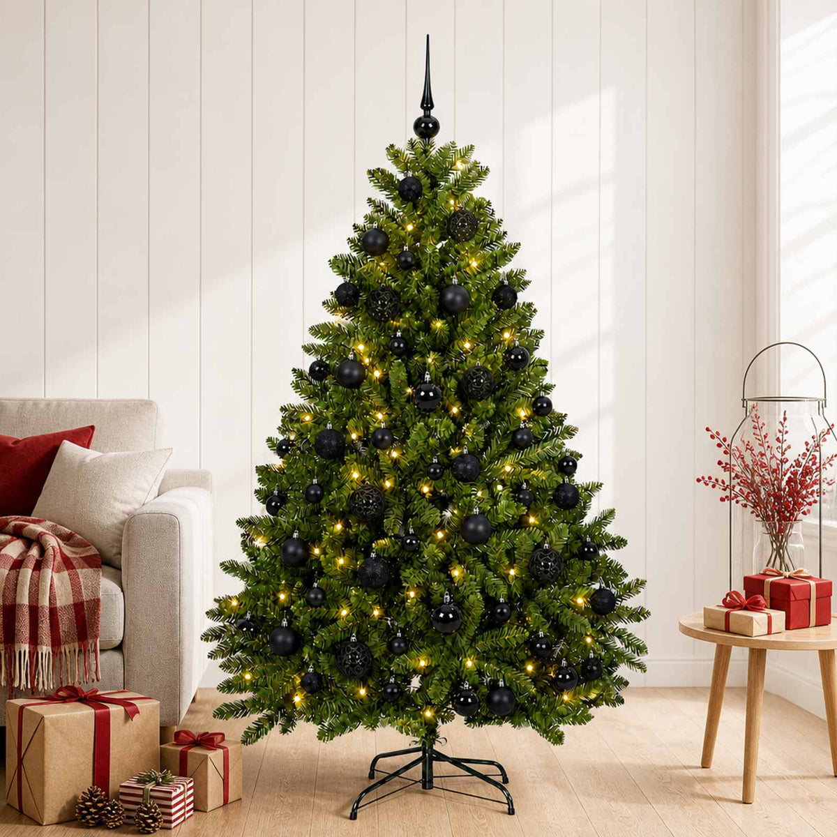 vidaXL Artificial Christmas Tree Light Green with Bauble 120 cm