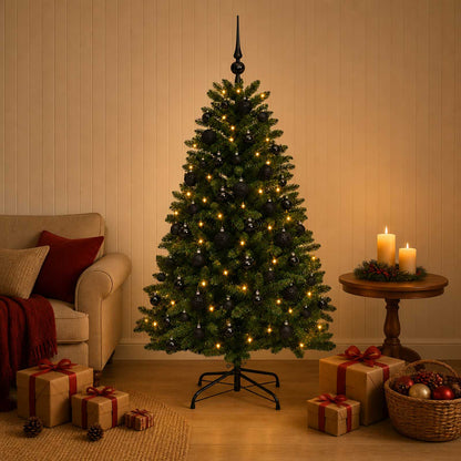 vidaXL Artificial Christmas Tree Mid-green with Ornament 150 cm