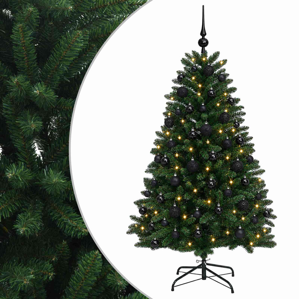 vidaXL Artificial Christmas Tree Mid-green with Ornament 150 cm