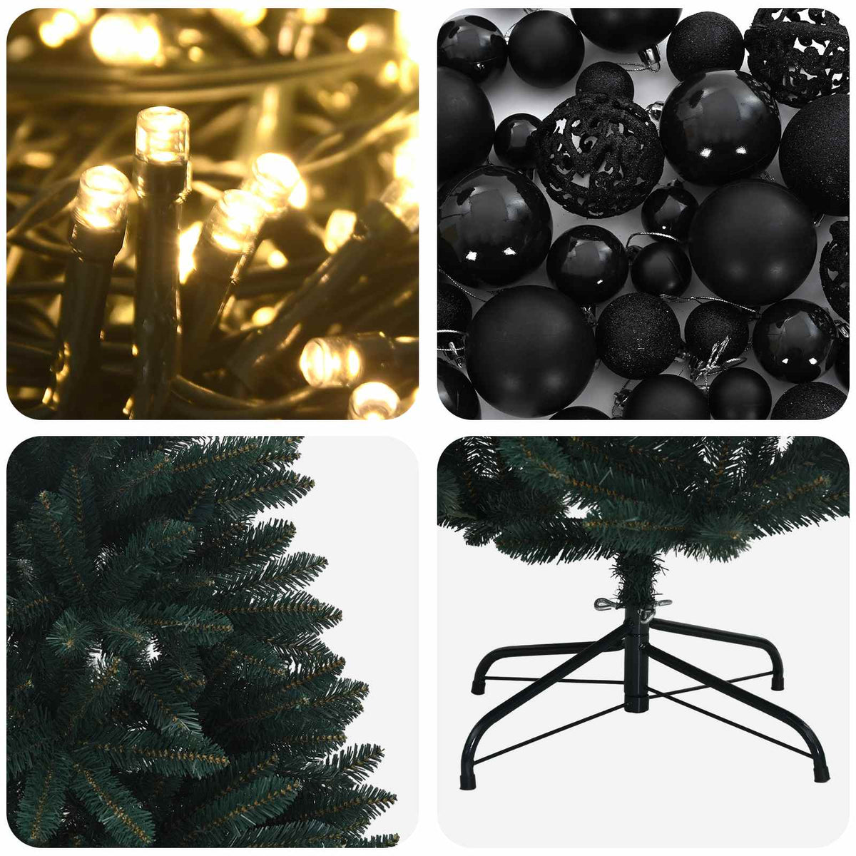 vidaXL Artificial Christmas Tree Dark Green with Bauble 120 cm