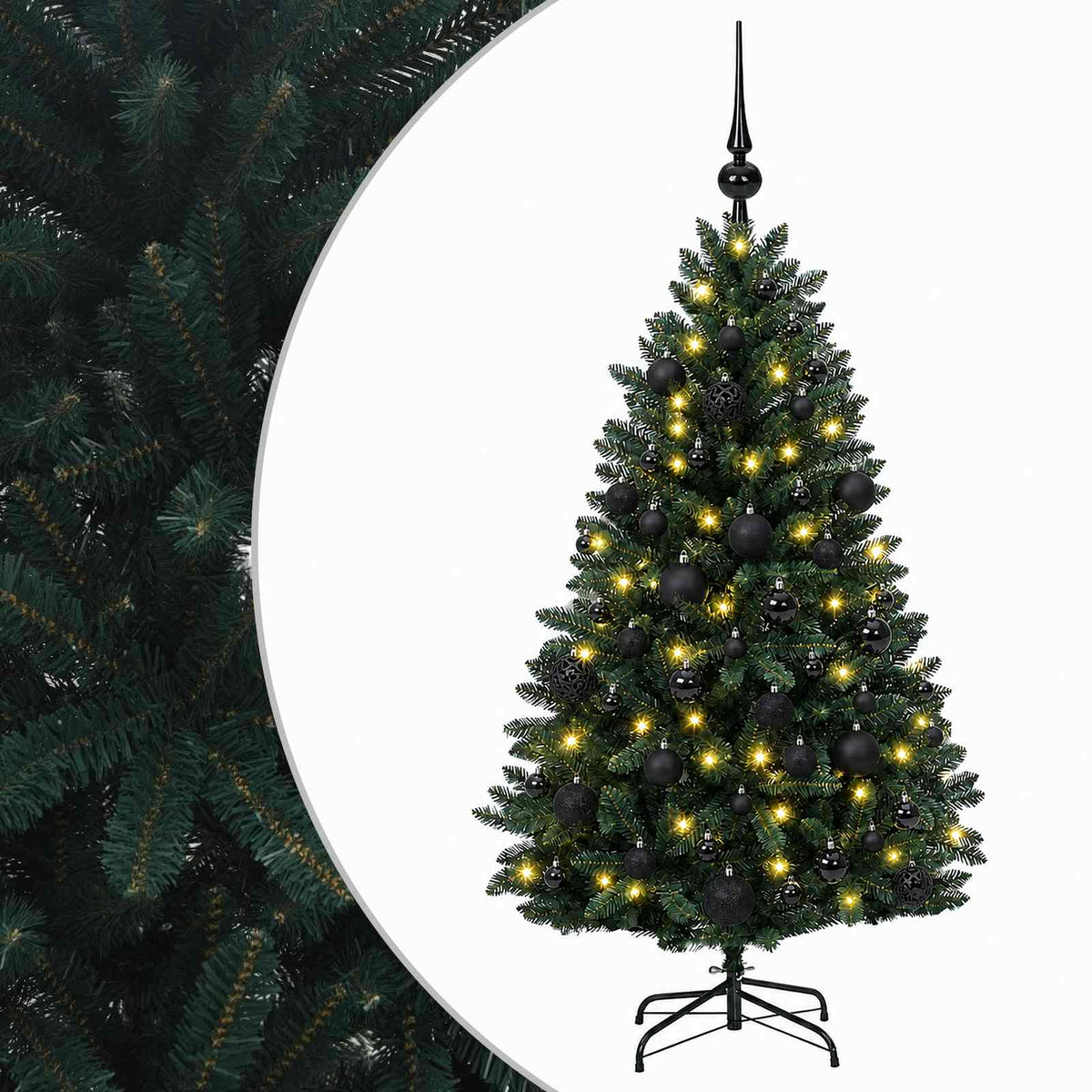 vidaXL Artificial Christmas Tree Dark Green with Bauble 120 cm
