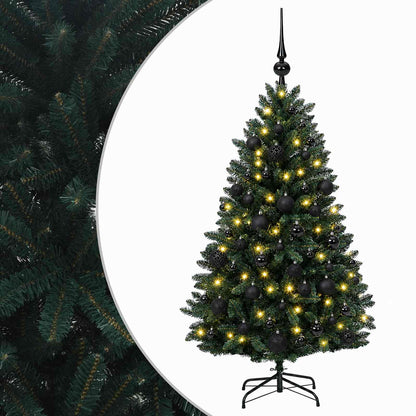 vidaXL Artificial Christmas Tree Dark Green with Baubles 150 cm