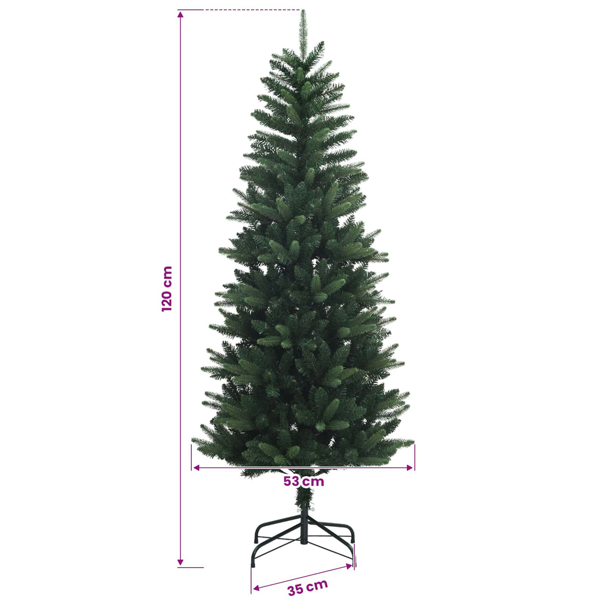 vidaXL Artificial Christmas Tree with Bauble 120 cm 150 LEDs
