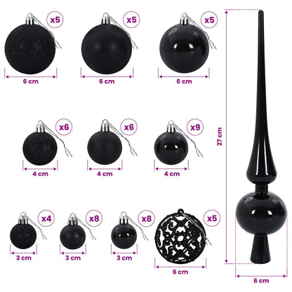 vidaXL Artificial Christmas Tree with Bauble 120 cm 150 LEDs