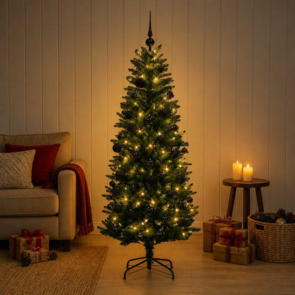 vidaXL Artificial Christmas Tree with Bauble 150 cm 150 LEDs