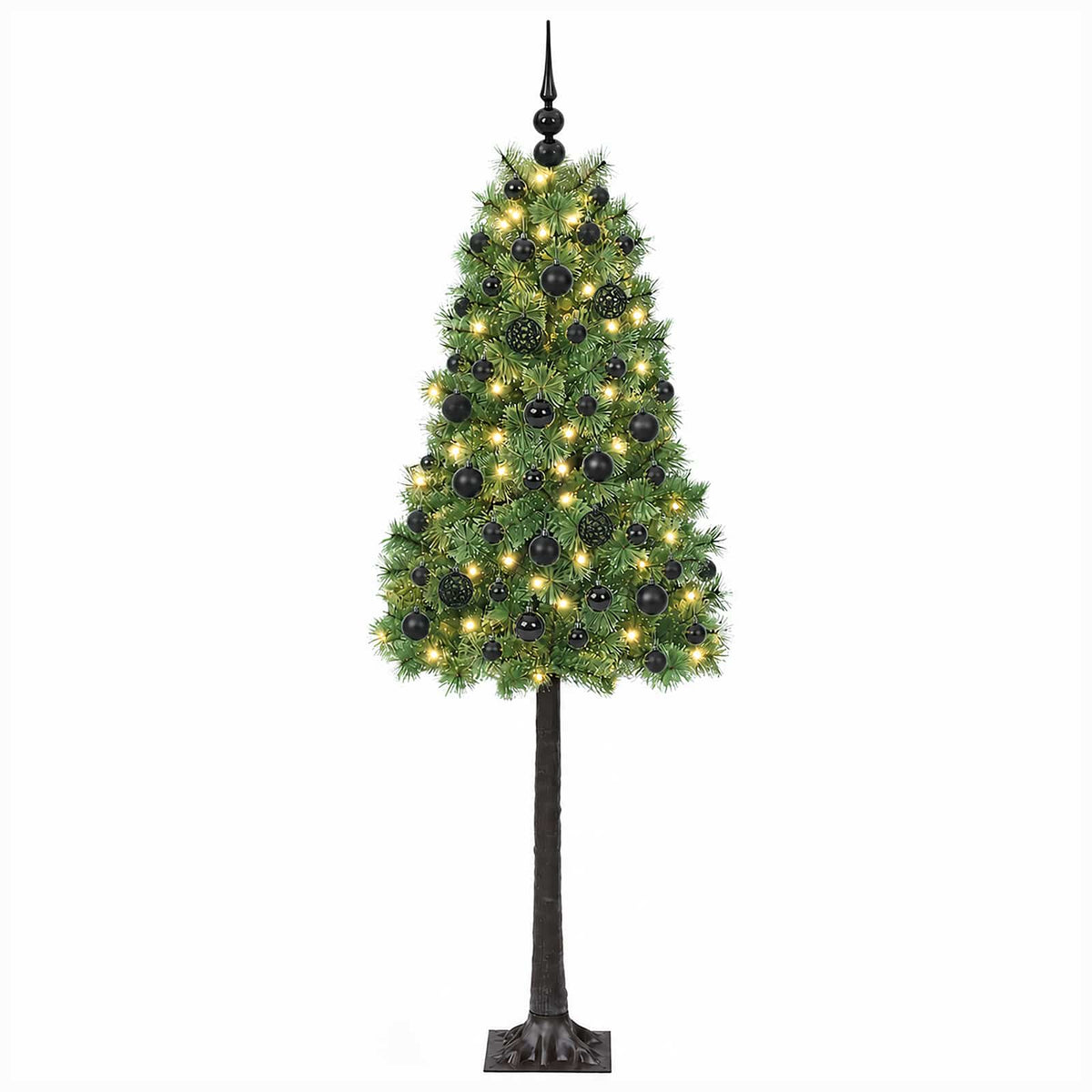 vidaXL Artificial Hinged Christmas Tree with Baubles 150 cm 150 LEDs