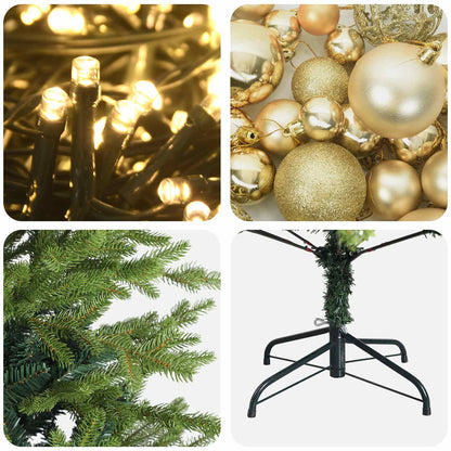 vidaXL Artificial Christmas Tree with Bauble 150 cm 150 LEDs