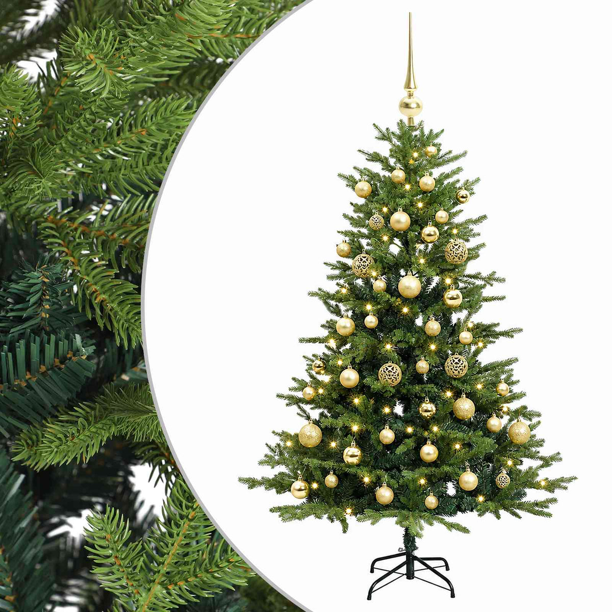 vidaXL Artificial Christmas Tree with Bauble 150 cm 150 LEDs