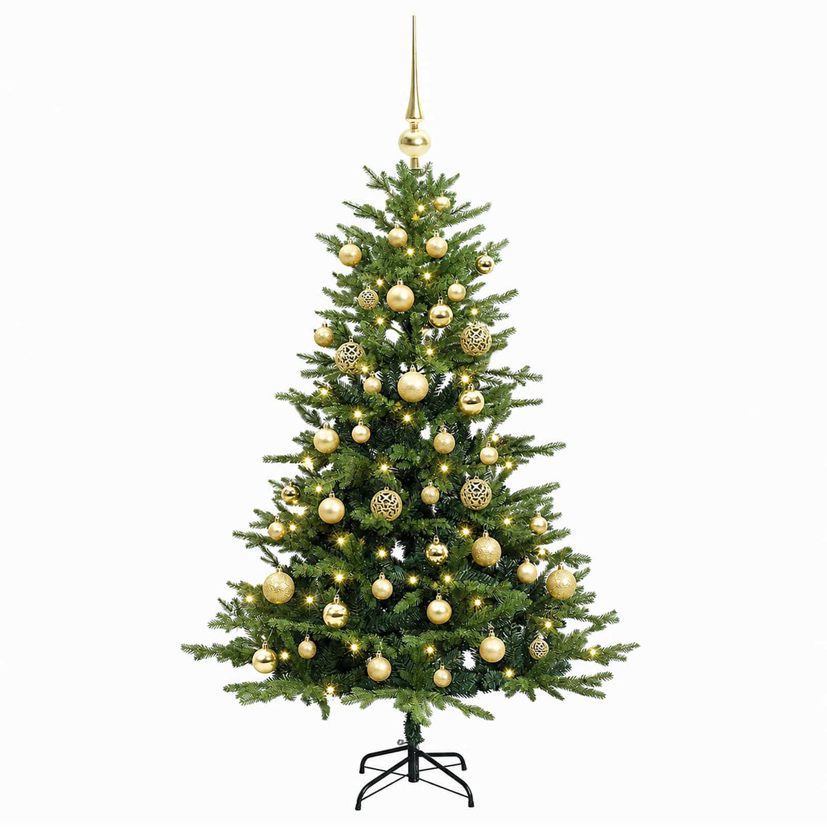 vidaXL Artificial Christmas Tree with Bauble 150 cm 150 LEDs