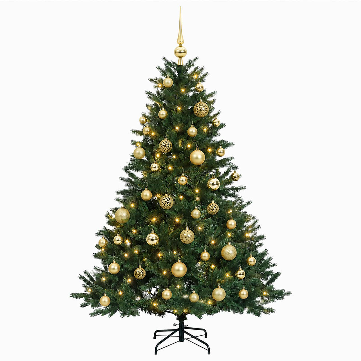 vidaXL Artificial Christmas Tree with Bauble 120 cm 150 LEDs
