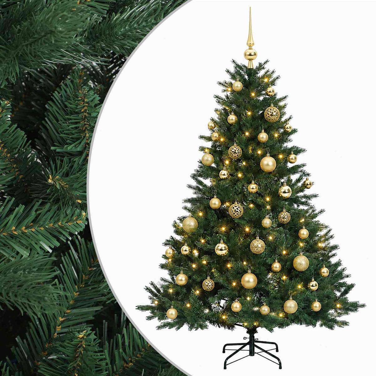 vidaXL Artificial Christmas Tree with Bauble 150 cm 150 LEDs